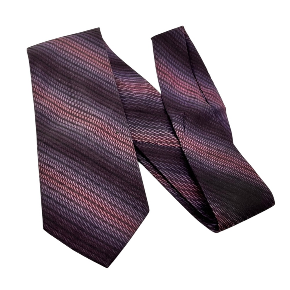 Structure Mens Silk tie Striped Plum Purple Fall Business